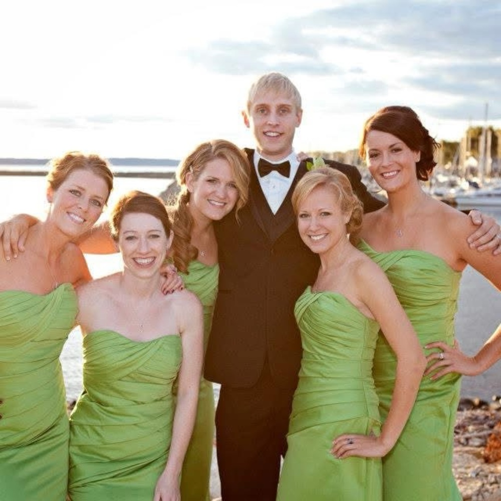 Bright Green Strapless Formal Gown